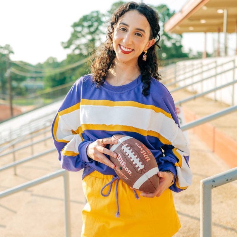 Purple & Gold Varsity Longsleeve Top