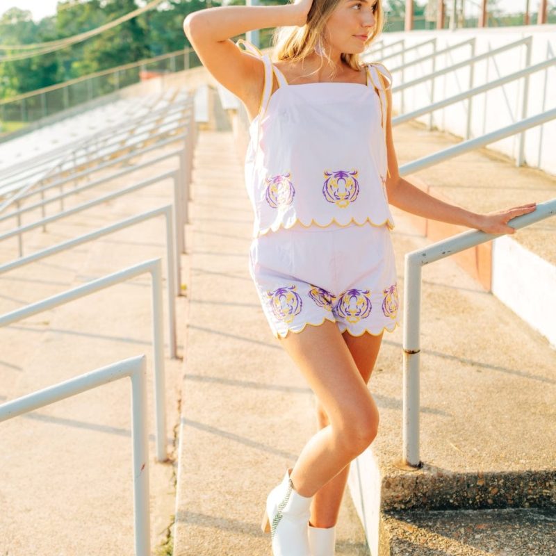 Lavender Tiger Embroidered Set