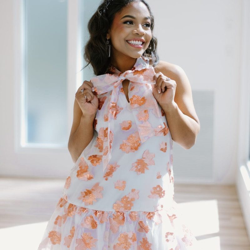Rose Gold Embroidered Dress
